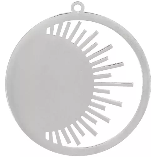 Colgante redondo de 30 mm - motivo sol - acero inoxidable 316L x1