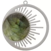 Colgante redondo de 30 mm - motivo sol - acero inoxidable 316L x1