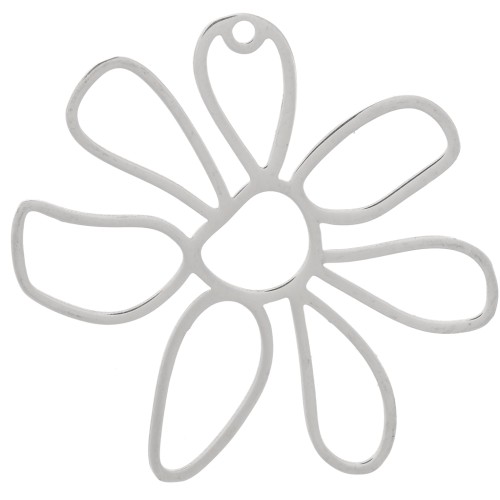 Colgantes flor calada 33x35 mm - acero inoxidable 316L x2