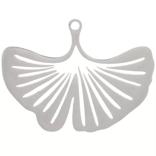Colgante Hoja de Ginkgo 23x31 mm - Acero inoxidable 304 x1