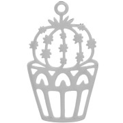 Colgante de cactus ahuecado 30x17 mm - Acero inoxidable 304 x1