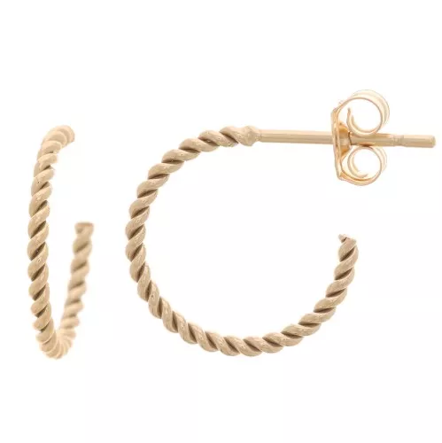 Aros retorcidos abiertos de 12 mm - Gold Filled x2