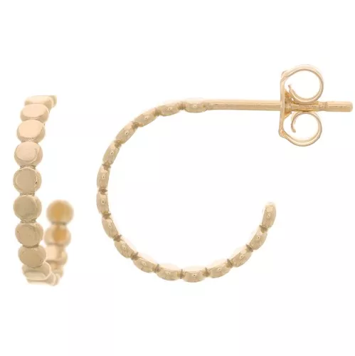 Pendientes de aro mini abierto de 12 mm con baño Gold filled x2