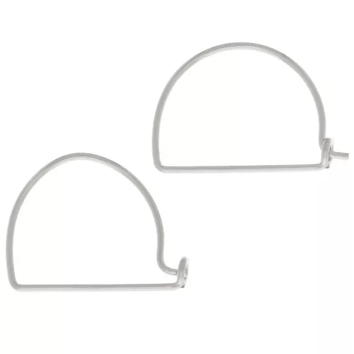 Pendientes de aro de alambre de media luna a decorar 12x17 mm para tejer - Plata 925 x2