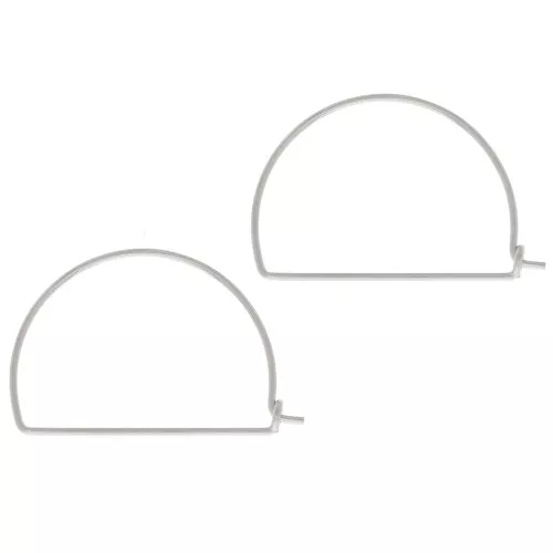 Pendientes de aro de alambre de media luna 16x22 mm para tejer - Plata 925 x2