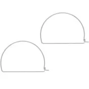 Pendientes de aro de alambre de media luna 20x28 mm para tejer - Plata 925 x2