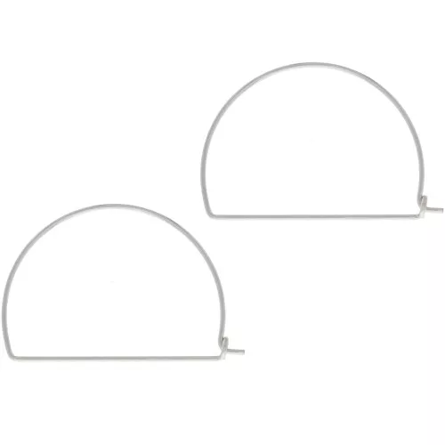 Pendientes de aro de alambre de media luna 20x28 mm para tejer - Plata 925 x2