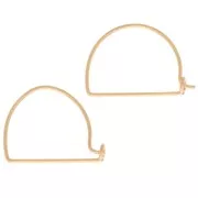 Pendientes de aro de alambre decorativos de media luna 12x17 mm para tejer - Oro laminado x2