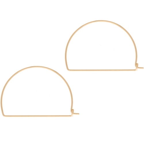 Pendientes de aro de alambre en forma de media luna 20x28 mm para tejer - Gold filled (rolled gold) x2