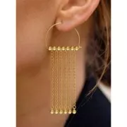 Pendientes de aro de alambre en forma de media luna 20x28 mm para tejer - Gold filled (rolled gold) x2