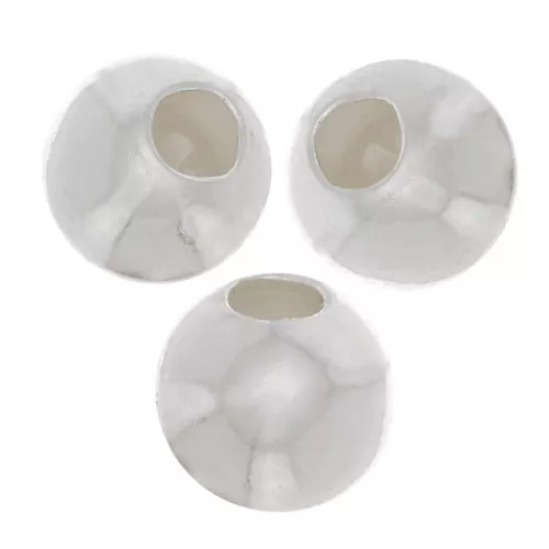Cuenta pasante 3 mm con agujero de 0,6 mm de Plata 925 x100