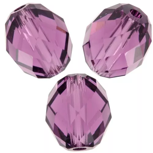 Olives Briolettes PureCrystal 5044 perles olives 5x4 mm - Amethyst x1
