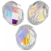Olives Briolettes PureCrystal 5044 perles olives 5x4 mm - Crystal AB x10