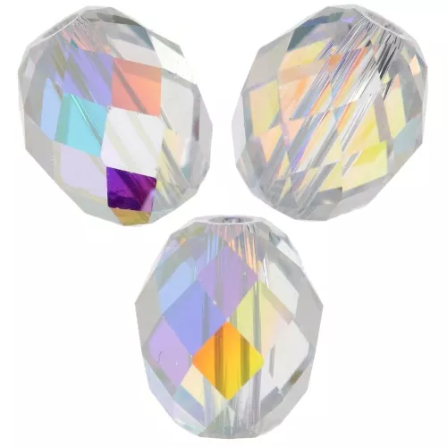 Olives Briolettes PureCrystal 5044 perles olives 5x4 mm - Crystal AB x10