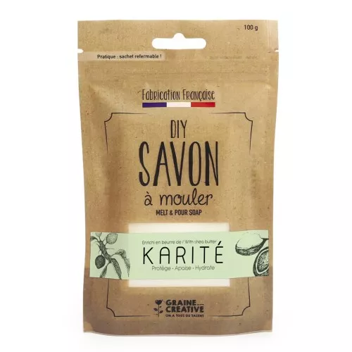 Pastilla de jabón para moldear - Manteca de karité x100g