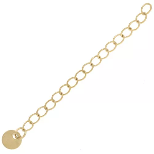 Cadena y medalla de extensión de malla Rombo 58 mm - Acero inox 304L Oro x1