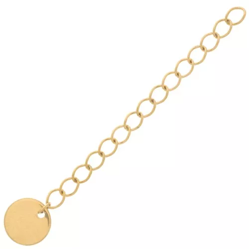 Cadena y medalla de extensión de malla Rombo 60 mm - Acero inoxidable 304L Oro x1