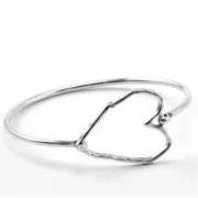 Colgante corazón hueco martillado 35x29 mm - Plateado antiguo x1