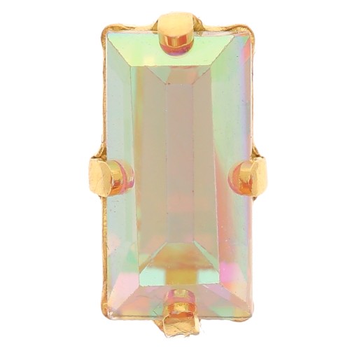 Cristal engaste Aurora A4500 Baguette 10x5 mm - Dorado - Crystal AB x1