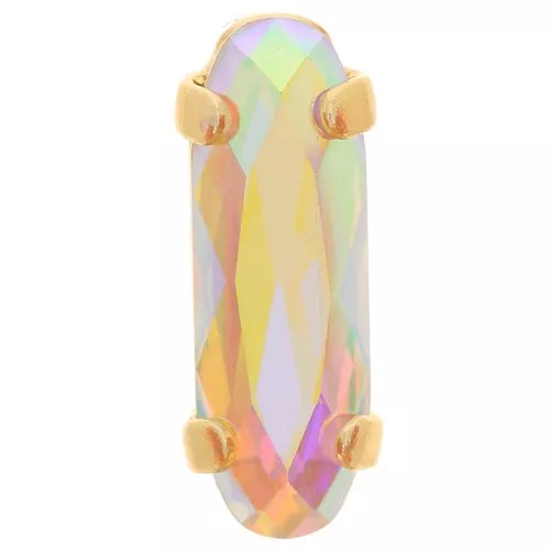 Cristal engaste Aurora A4161 Long Classical Oval 15x5 mm - Dorado - Crystal AB x1