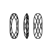 Cristal engaste Aurora A4161 Long Classical Oval 15x5 mm - Dorado - Crystal AB x1