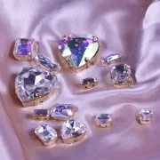 Cristal engaste Aurora A4161 Long Classical Oval 21x7 mm - Dorado - Crystal x1