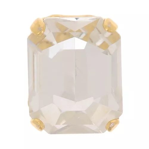 Cristal engaste Aurora A4610 Step Cut Octagon 10x8 mm - Dorado - Crystal x1