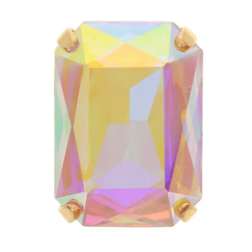 Cristal engaste Aurora A4627 Octagon 14x10 mm - Dorado - Crystal AB x1