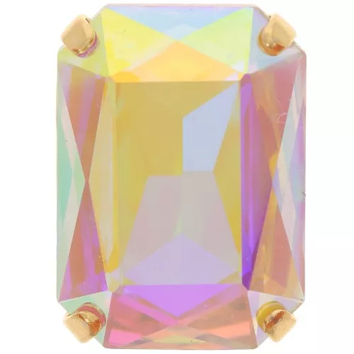 Cristal engaste Aurora A4627 Octagon 18x13 mm - Dorado - Crystal AB x1