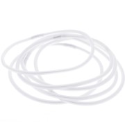 Pulsera Budista Semirredondo - Tibetano 68 mm - Blanco Nacarado x1