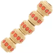 Cuenta redonda de strass 7x6 mm - Dorado - Jacinto x1