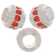 Cuenta redonda de strass 7x6 mm - Plata - Jacinto x1|raw }}