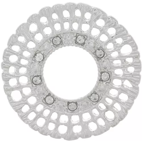 Entrepieza redondo de 24 mm con varios agujeros y con diamantes de imitación - Plata - Transparente x1