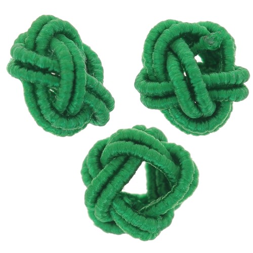 Cuentas efecto nudo en hilo de nylon 7x5 mm - Verde oscuro x6
