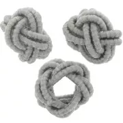 Cuentas efecto nudo en hilo de nylon 7x5 mm - Gris x6
