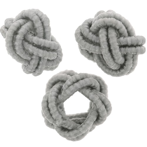 Cuentas efecto nudo en hilo de nylon 7x5 mm - Gris x6