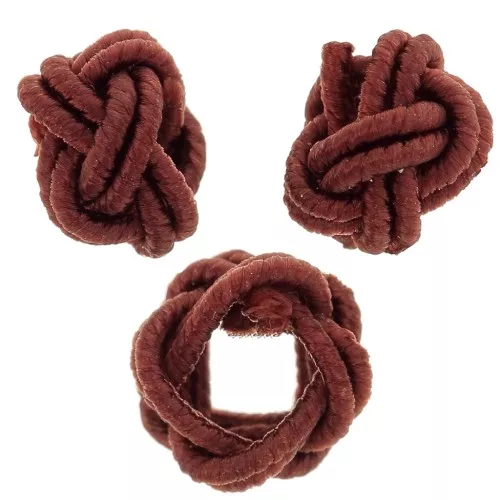 Cuentas efecto nudo en hilo de nylon 7x5 mm - Marrón x6