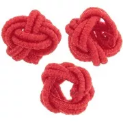 Cuentas efecto nudo en hilo de nylon 7x5 mm - Rojo x6