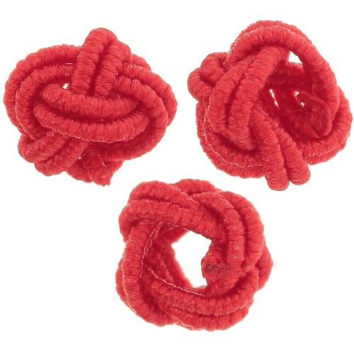 Cuentas efecto nudo en hilo de nylon 7x5 mm - Rojo x6