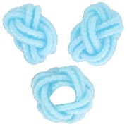 Cuentas efecto nudo en hilo de nylon 7x5 mm - Azul claro x6