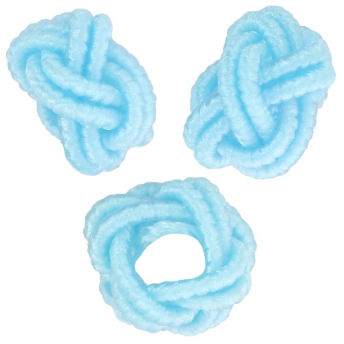 Cuentas efecto nudo en hilo de nylon 7x5 mm - Azul claro x6