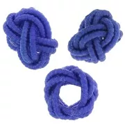 Cuentas efecto nudo en hilo de nylon 7x5 mm - Azul oscuro x6