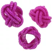 Cuentas efecto nudo en hilo de nylon 7x5 mm - Magenta x6