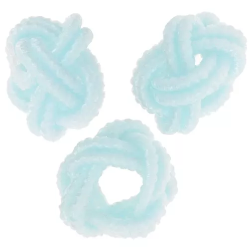 Cuentas efecto nudo en hilo de nylon 7x5 mm - Azul pálido x6