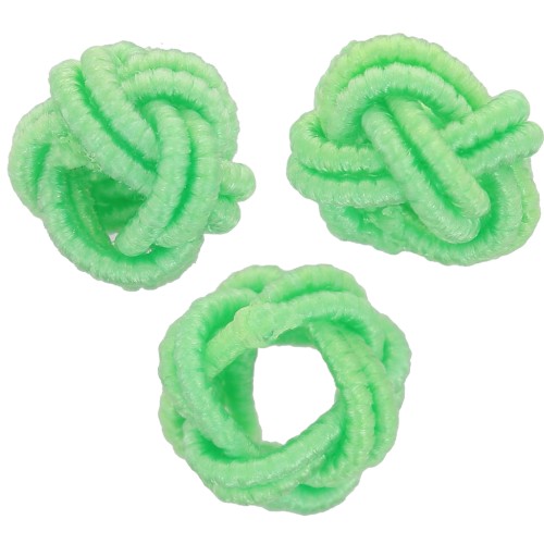 Cuentas efecto nudo en hilo de nylon 7x5 mm - Verde claro x6