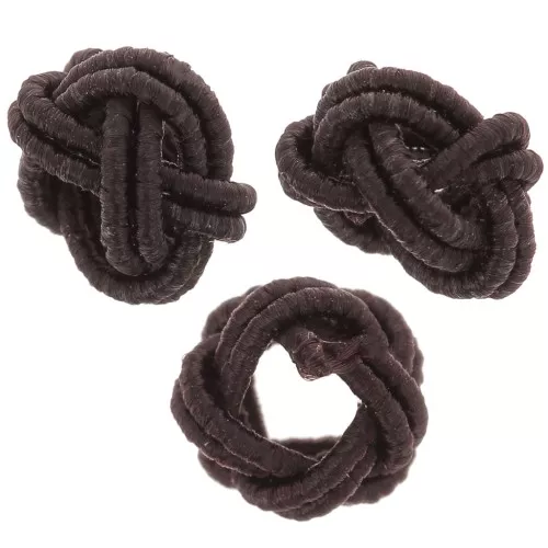 Cuentas efecto nudo en hilo de nylon 7x5 mm - Marrón oscuro x6