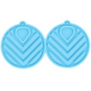 Molde de silicona - pendientes huecos redondos - resina epoxi y polvo de cerámica