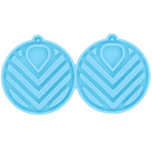 Molde de silicona - pendientes huecos redondos - resina epoxi y polvo de cerámica