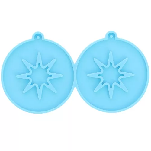 Molde de silicona - pendientes redondos - motivo de estrella hueca - resina epoxi