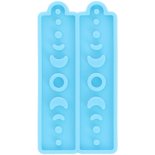 Molde de silicona - pendientes rectangulares motivo luna - resina epoxi